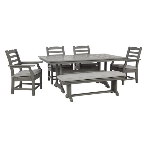 Ashley Furniture Visola Gray 6pc Outdoor Dining Set