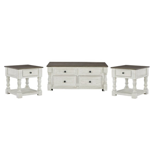 Ashley Furniture Havalance White Gray 3pc Lift Top Coffee Table Set