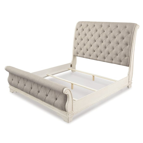 Ashley Furniture Realyn Chipped White King Sleigh Bed