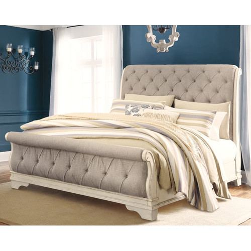 Ashley Furniture Realyn Chipped White King Sleigh Bed