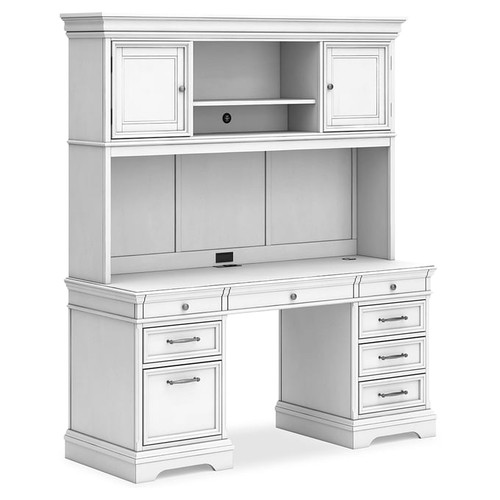 Ashley Furniture Kanwyn Traditional Whitewash Credenza With Hutch