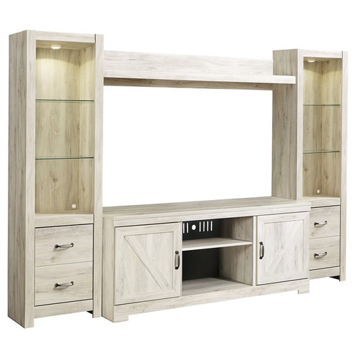 Ashley Furniture Bellaby Whitewash 4pc Entertainment Center