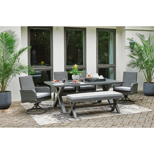 Ashley Furniture Elite Park Gray 6pc Outdoor Dining Set