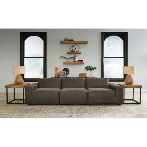 Ashley Furniture Allena Gunmetal 3pc Sectional Sofa