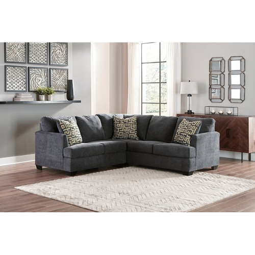 Ashley Furniture Ambrielle Gunmetal 2pc Sectional With LAF Loveseat