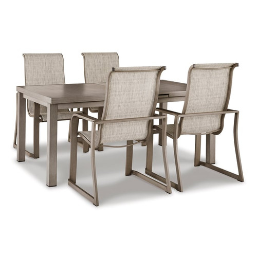 Ashley Furniture Beach Front Beige 5pc Outdoor Dining Set