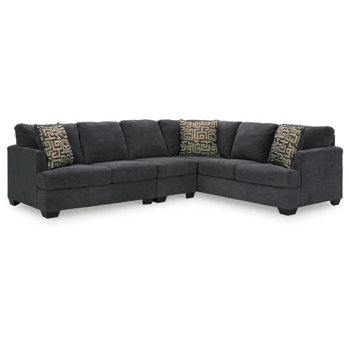 Ashley Furniture Ambrielle Gunmetal 3pc Sectional With LAF Loveseat