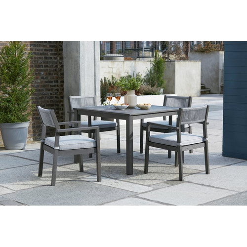 Ashley Furniture Eden Town Light Gray 5pc Outdoor Dining Set