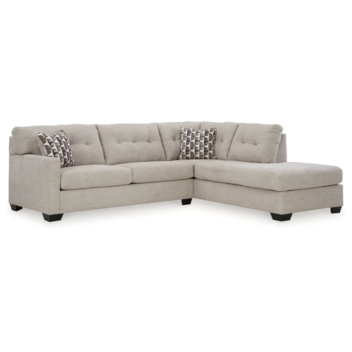 Ashley Furniture Mahoney Pebble 2pc Sleeper Sectional With RAF Chaise