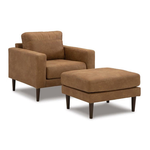 Ashley Furniture Telora Caramel Chair And Ottoman Set