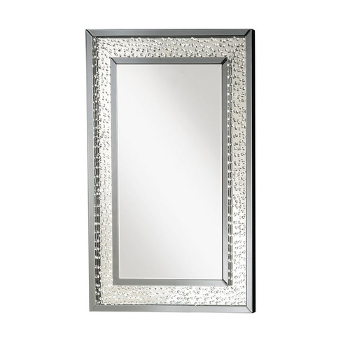 Acme Furniture Nysa Mirrored Crystals Accent Wall Mirror