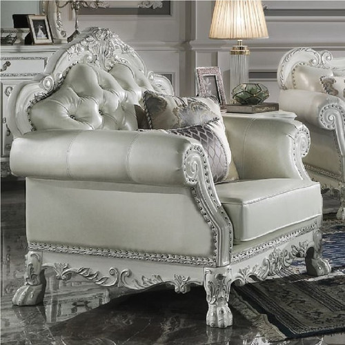 Acme Furniture Dresden Bone White Chair with 2 Pillows
