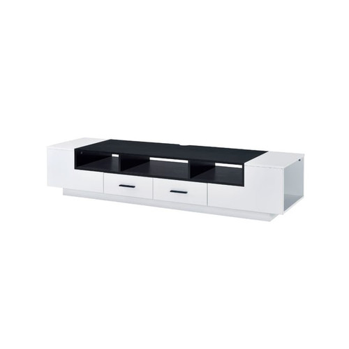 Acme Furniture Armour White Black TV Stand
