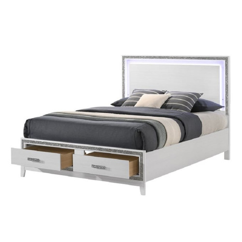 Acme Furniture Haiden White 4pc Bedroom Set With King Storage Bed