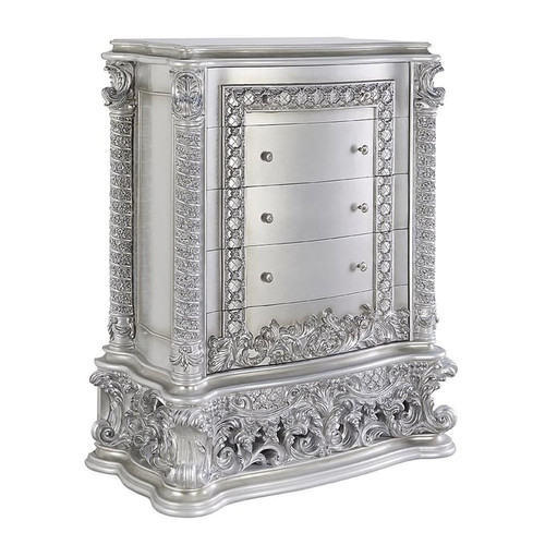 Acme Furniture Valkyrie Antique Platinum Dresser And Mirror