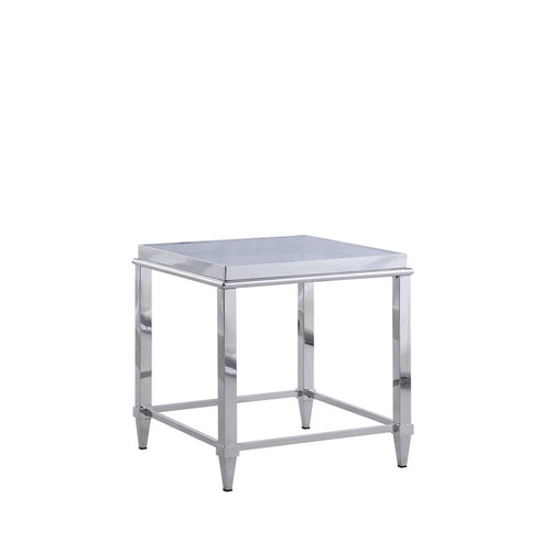 Chintaly Imports Gray Glass Lamp Table