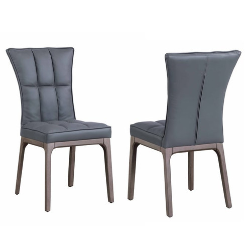 Chintaly Imports Peggy Gray Tufted Dining Side Chairs