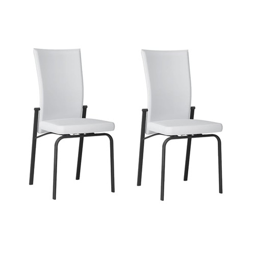 2 Chintaly Imports Molly Black PU Motion Back Side Chairs