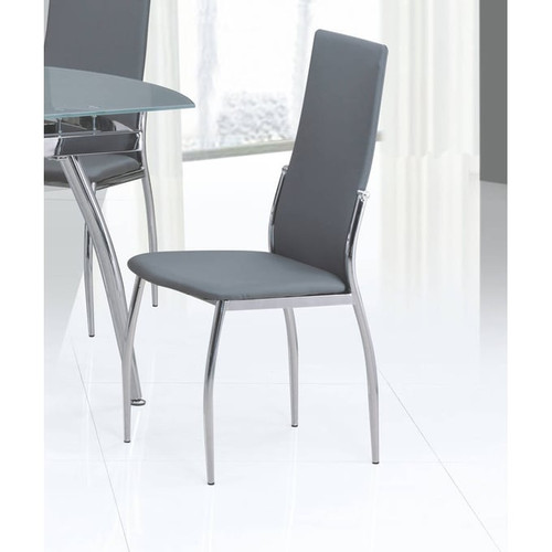 4 Chintaly Imports Luna Gray Contour Back Side Chairs