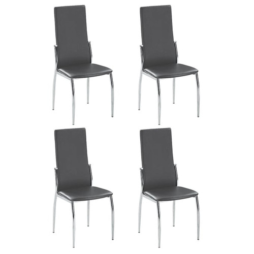 4 Chintaly Imports Luna Gray Contour Back Side Chairs
