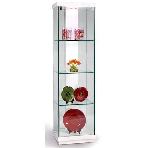 Chintaly Imports White Gloss Accent Glass Curio