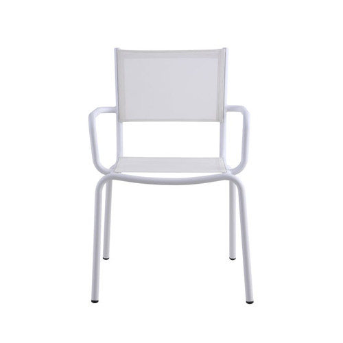 4 Chintaly Imports Ventura White Outdoor Arm Chairs