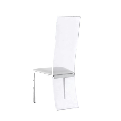 2 Chintaly Imports Layla White Acrylic Side Chairs