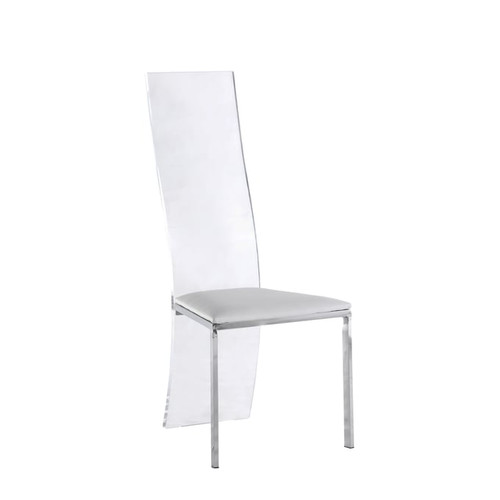 2 Chintaly Imports Layla White Acrylic Side Chairs