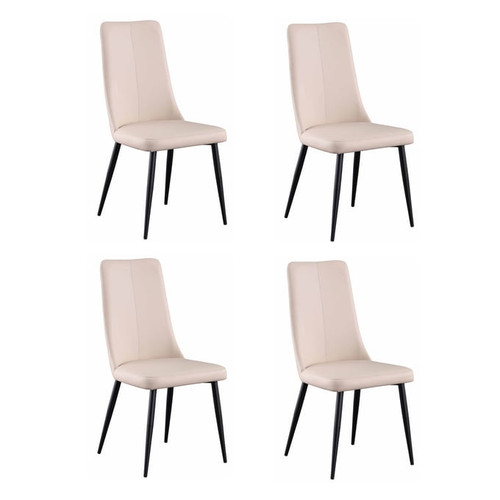 4 Chintaly Imports Bridget Beige Contour Tall Back Dining Chairs