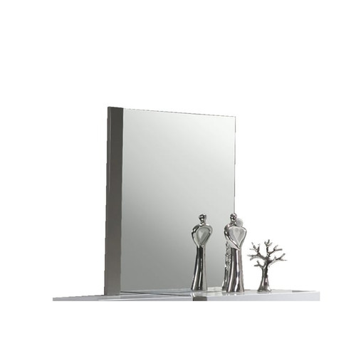 Chintaly Imports Manila Gloss White Grey Accent Mirror