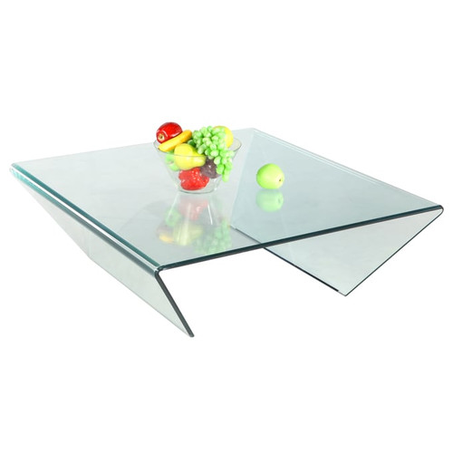 Chintaly Imports Clear Glass Square Cocktail Table