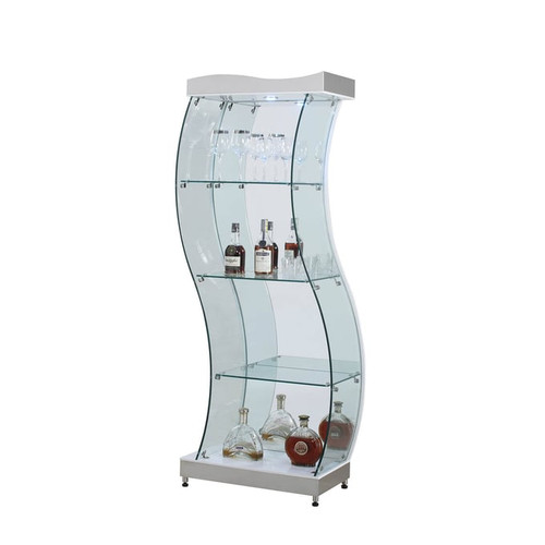 Chintaly Imports Clear White S Shaped Glass Curio