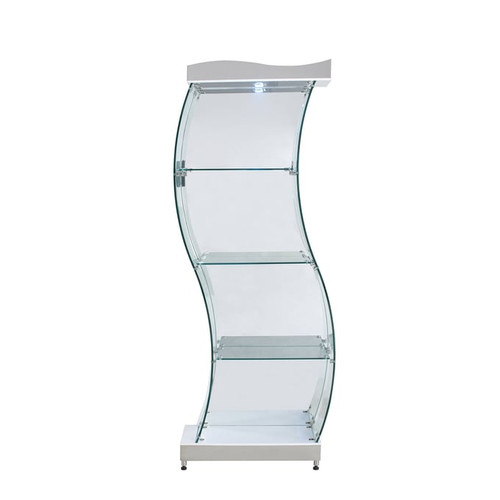 Chintaly Imports Clear White S Shaped Glass Curio