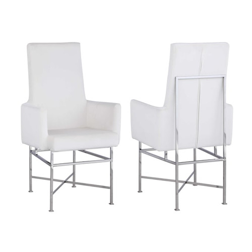 2 Chintaly Imports Kendall Cream Dining Arm Chairs