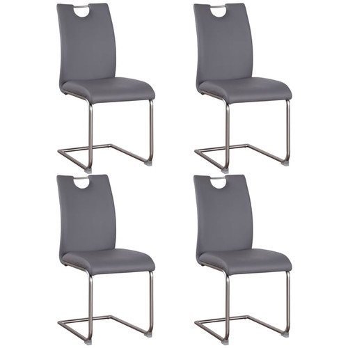 4 Chintaly Imports Carina Gray Cantilever Back Side Chairs