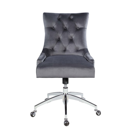 Chintaly Imports Gray Pneumatic Tufted Back Computer Chair