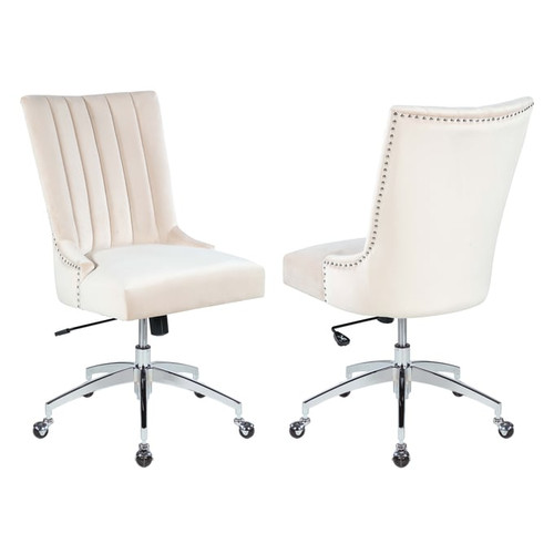 Chintaly Imports Beige Pneumatic Channel Back Computer Chair