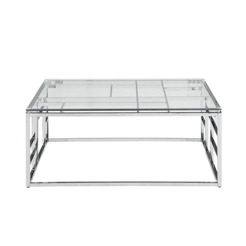 Chintaly Imports Clear Glass 39 Inch Cocktail Table