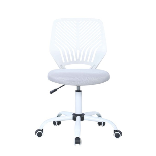 Chintaly Imports White Gray Pneumatic Adjustable Height Computer Chairs