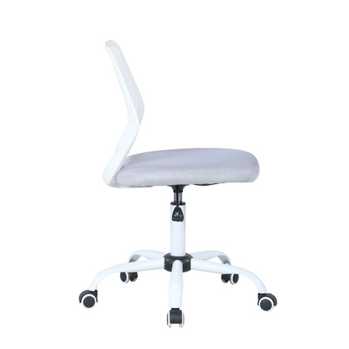 Chintaly Imports White Gray Pneumatic Adjustable Height Computer Chairs