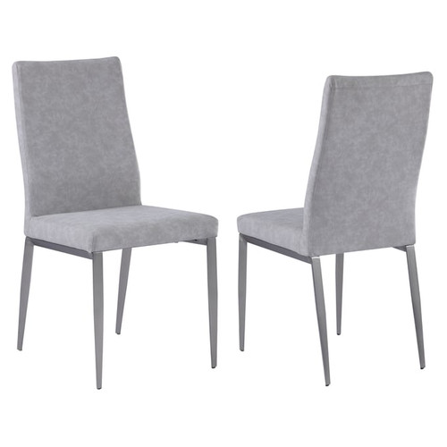 2 Chintaly Imports Desiree Light Grey Contour Back Chairs