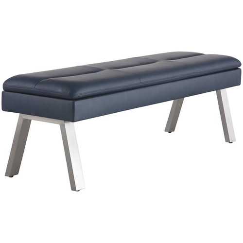 Chintaly Imports Jezebel Blue Underseat Storage Bench