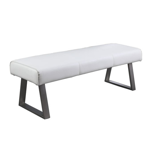Chintaly Imports Gwen White Upholstered Bench