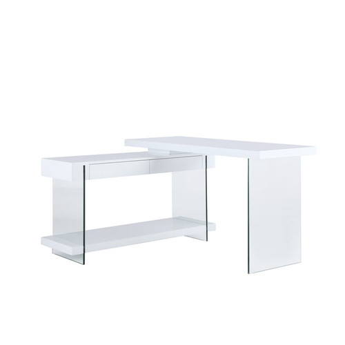 Chintaly Imports White Gloss Rotatable Desk