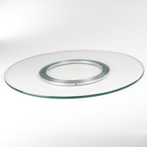 Chintaly Imports Clear Glass 24 Inch Round Lazy Susan