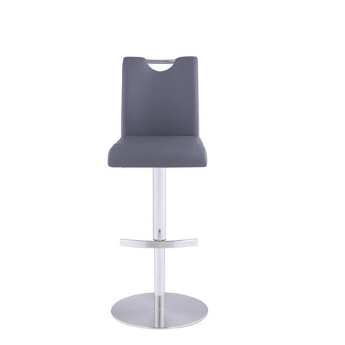 Chintaly Imports Gray PU Adjustable Height Stool