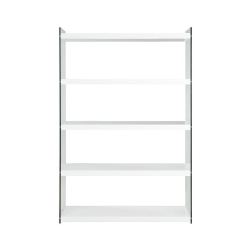 Chintaly Imports Gloss White Glass Bookcase