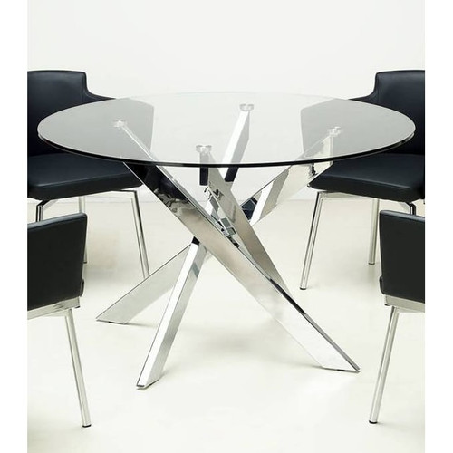 Chintaly Imports Dusty Chrome Dining Table