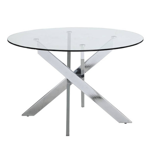 Chintaly Imports Dusty Chrome Dining Table