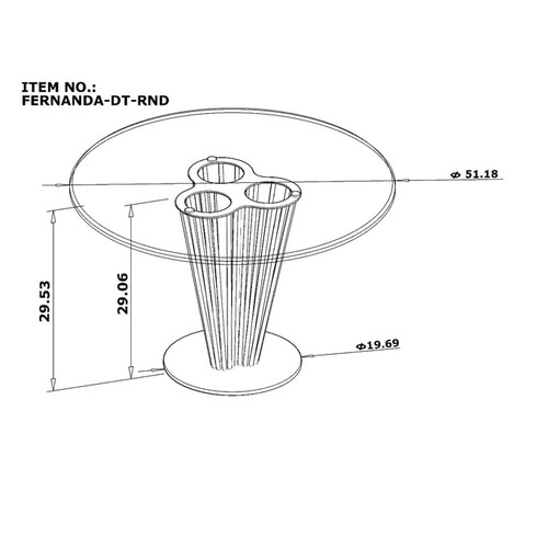 Chintaly Imports Fernanda Clear Glass Round Dining Table